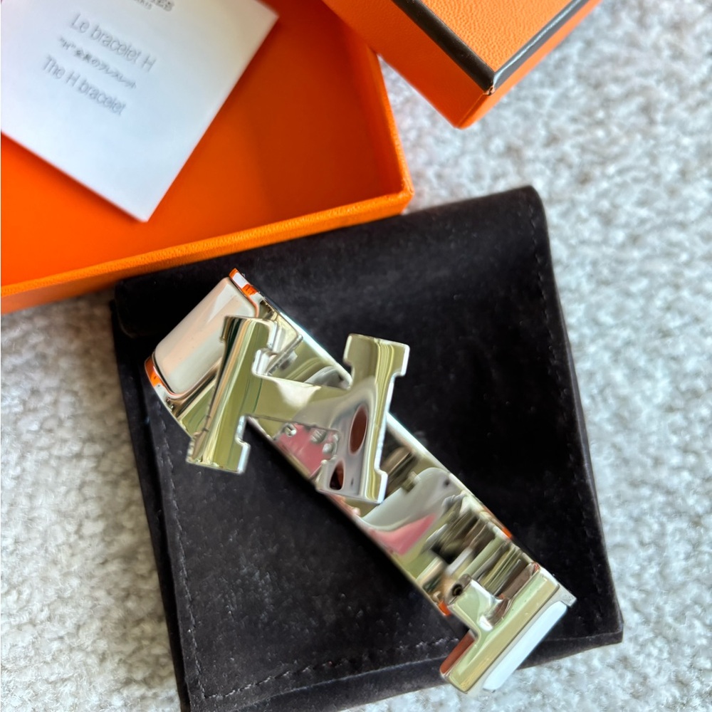 Hermes Clic H Bracelet White